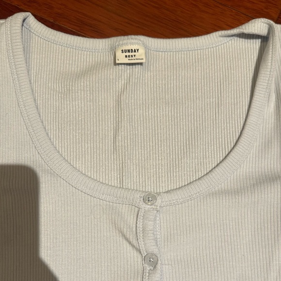 Aritzia Sunday Best JAX Henley mini dress LIGHT BLUE - Picture 4 of 7